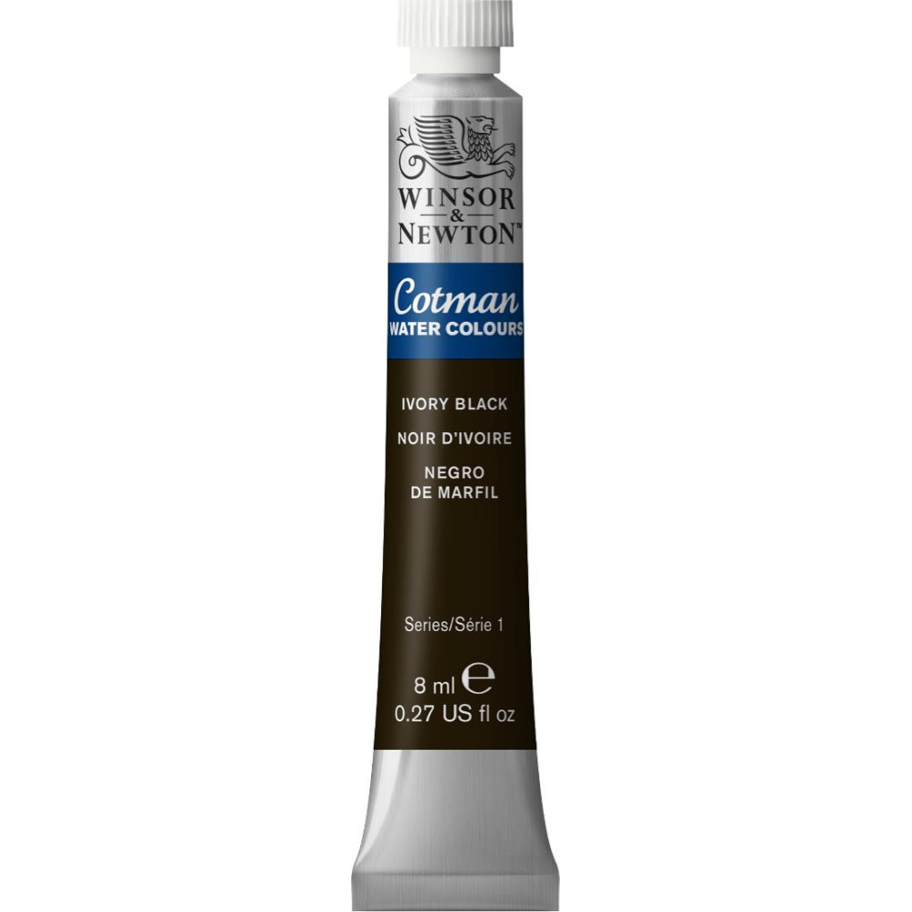 Cotman Watercolor Paint - Winsor & Newton - Ivory Black, 8 ml