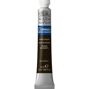 Cotman Watercolor Paint - Winsor & Newton - Ivory Black, 8 ml