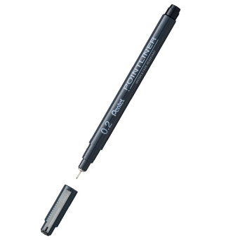 Cienkopis kalibrowany Pointliner - Pentel - czarny, 0,2 mm