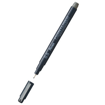 Pointliner calibrated fineliner - Pentel - grey, 0,5 mm