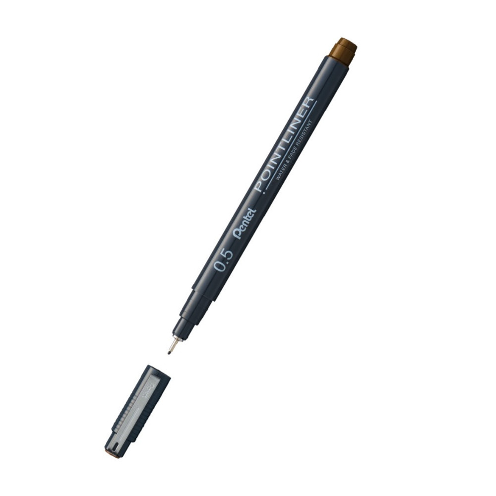 Cienkopis kalibrowany Pointliner - Pentel - sepia, 0,5 mm