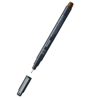 Cienkopis kalibrowany Pointliner - Pentel - sepia, 0,5 mm