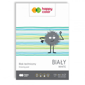 Drawing pad A4 - Happy Color - white, 170 g, 10 sheets