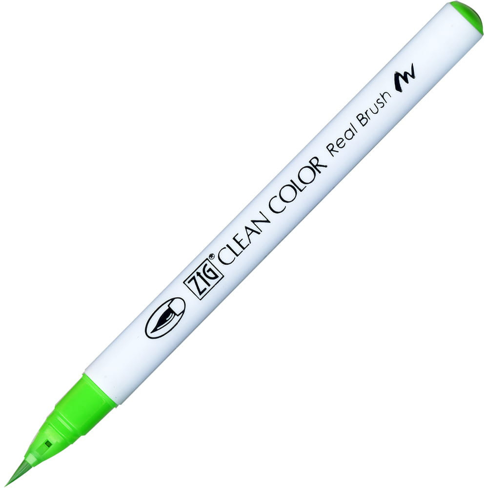 Pisak pędzelkowy Zig Clean Color Real Brush - Kuretake - 004, Fluorescent Green