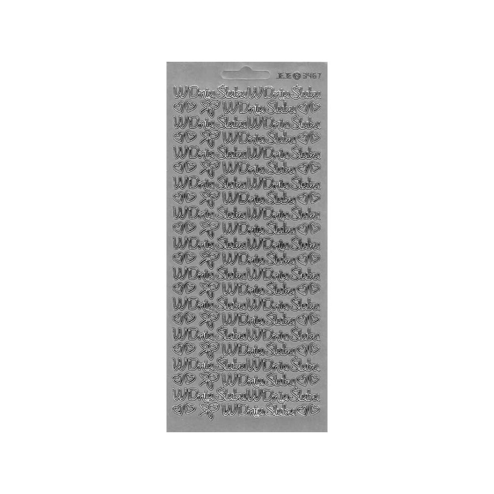Stickersy, naklejki ażurowe - W Dniu Ślubu, srebrne
