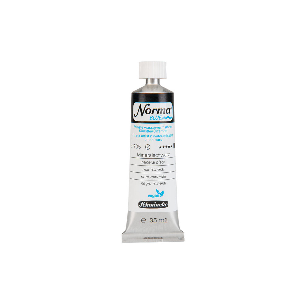 Norma Blue water-mixable oil paint - Schmincke - 705, Mineral Black, 35 ml