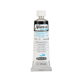 Norma Blue water-mixable oil paint - Schmincke - 705, Mineral Black, 35 ml