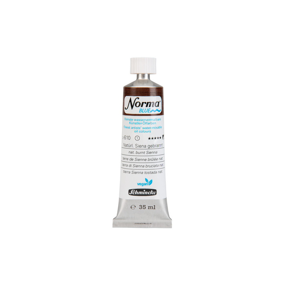 Norma Blue water-mixable oil paint - Schmincke - 610, Natural Burnt Sienna, 35 ml