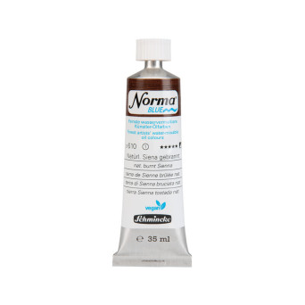 Norma Blue water-mixable oil paint - Schmincke - 610, Natural Burnt Sienna, 35 ml