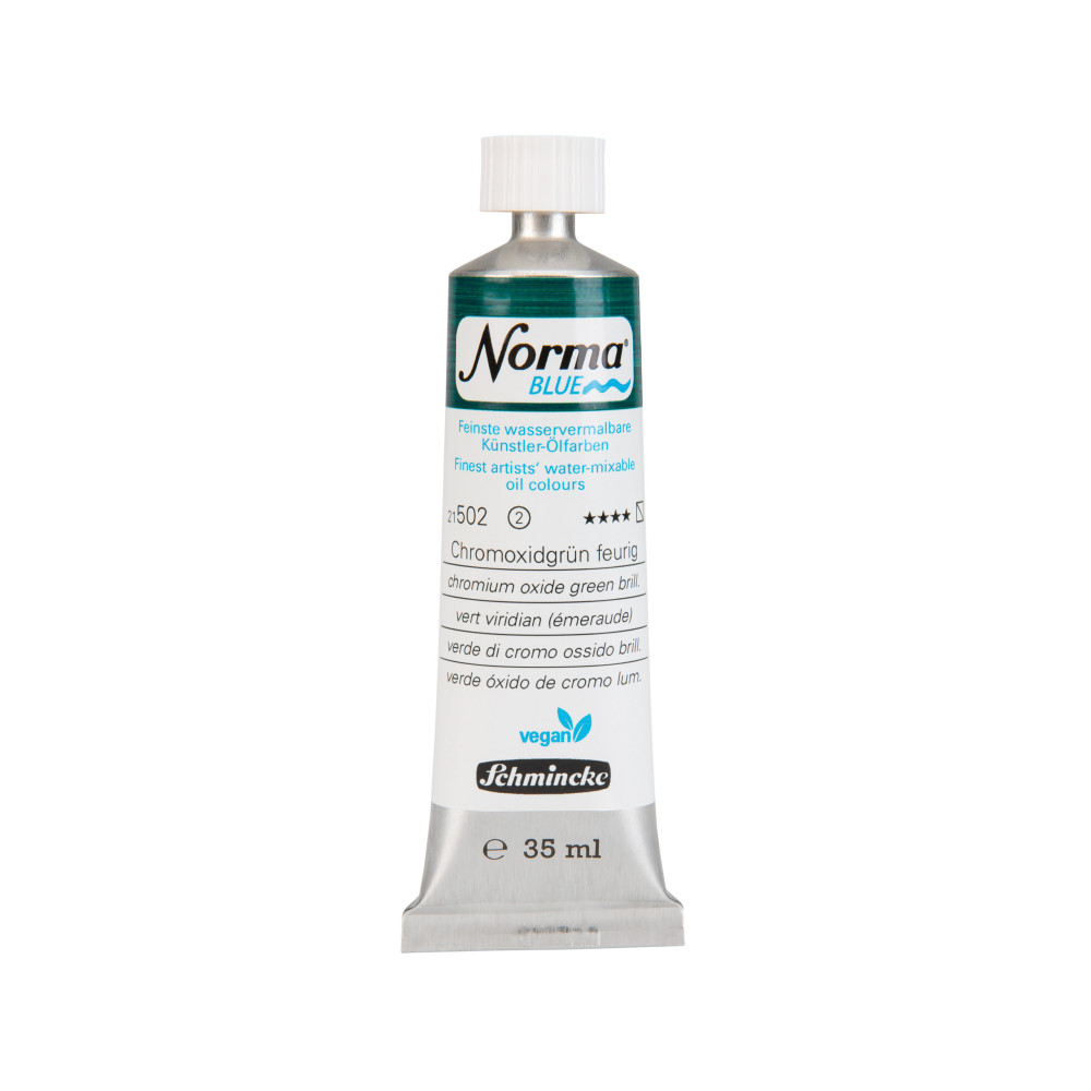 Norma Blue water-mixable oil paint - Schmincke - 502, Chromium Oxide Green Brilliant, 35 ml