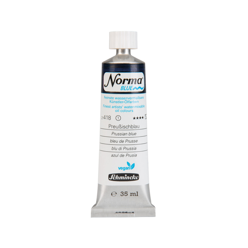Norma Blue water-mixable oil paint - Schmincke - 418, Prussian Blue, 35 ml