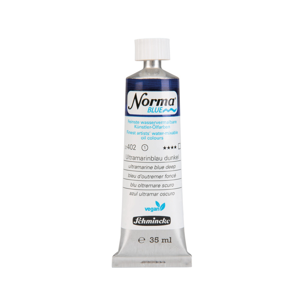 Norma Blue water-mixable oil paint - Schmincke - 402, Ultramarine Blue Deep, 35 ml