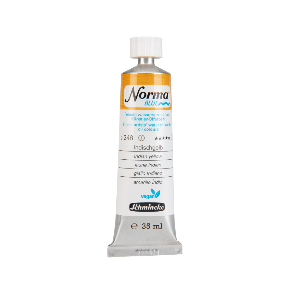 Norma Blue water-mixable oil paint - Schmincke - 248, Indian Yellow, 35 ml