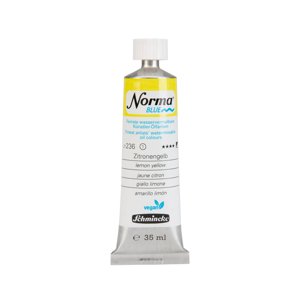 Norma Blue water-mixable oil paint - Schmincke - 236, Lemon Yellow, 35 ml
