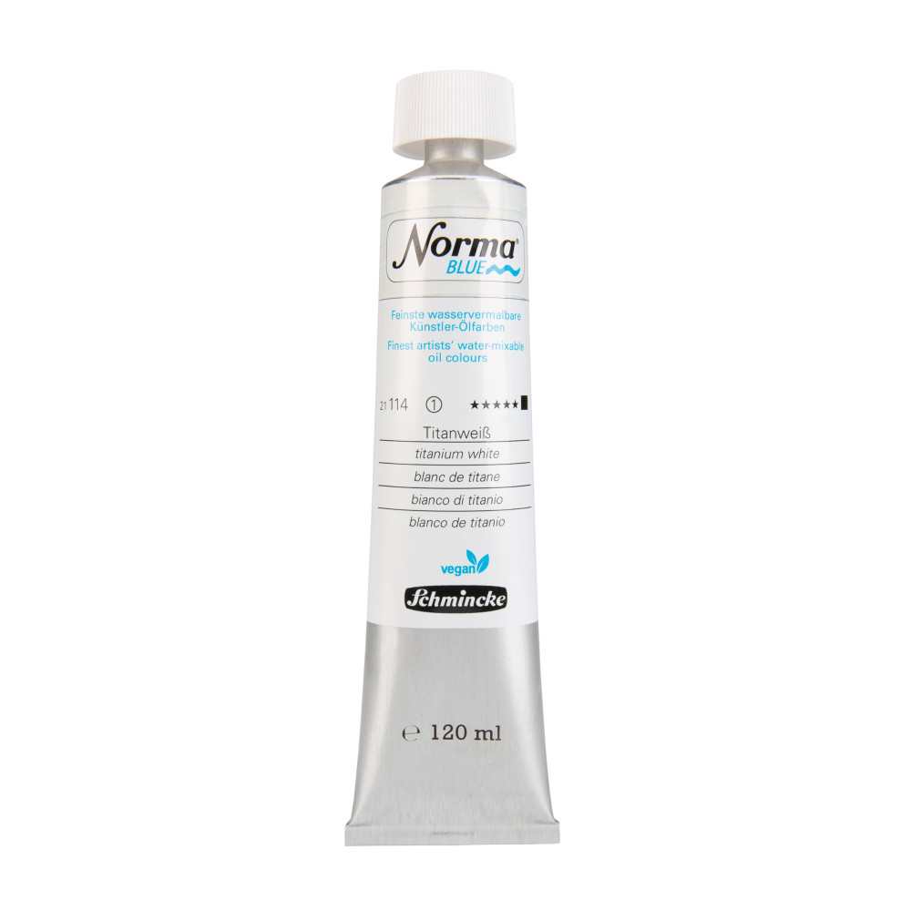 Norma Blue water-mixable oil paint - Schmincke - 114, Titanium White, 120 ml