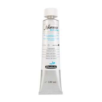 Norma Blue water-mixable oil paint - Schmincke - 114, Titanium White, 120 ml