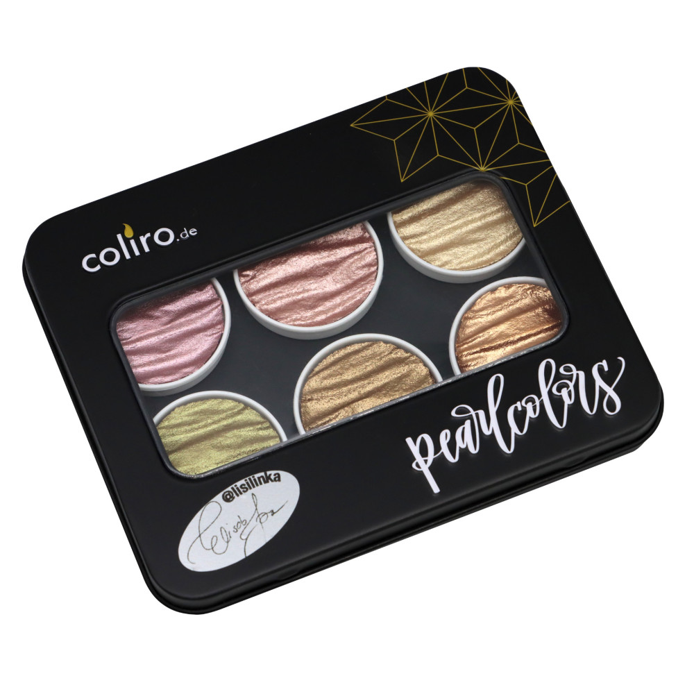 Zestaw akwareli, Lisi - Coliro Pearl Colors - 6 kolorów