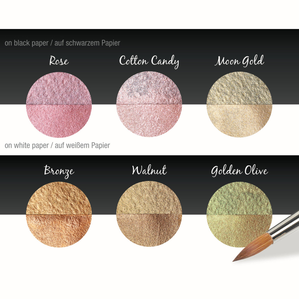 Zestaw akwareli, Lisi - Coliro Pearl Colors - 6 kolorów