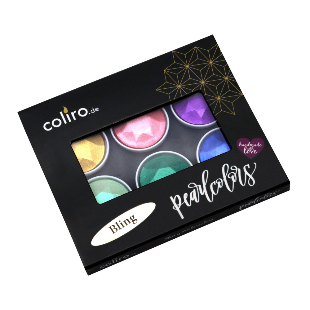 Zestaw akwareli, Bling - Coliro Pearl Colors - 6 kolorów