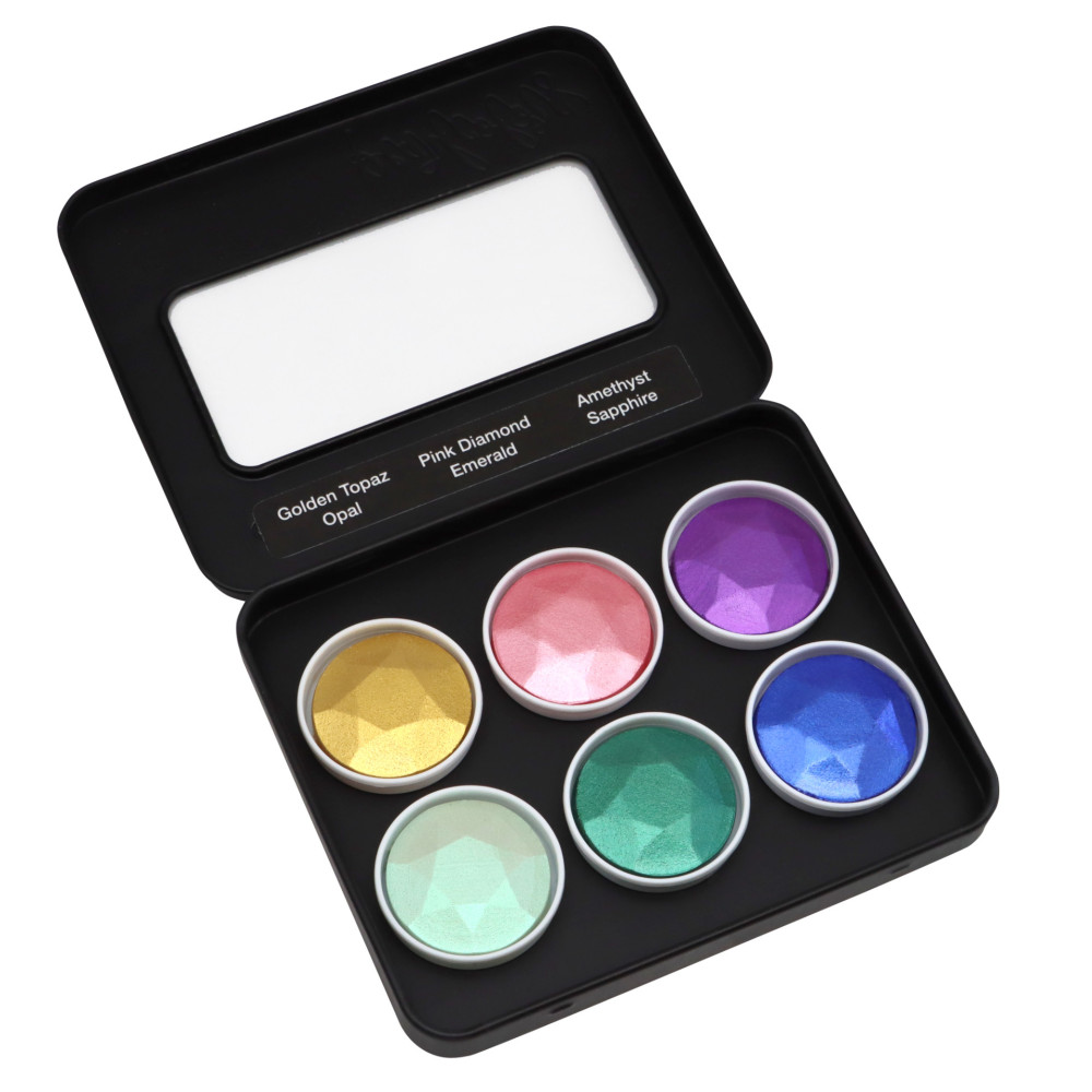 Set of watercolor paints, Bling - Coliro Pearl Colors - 30 mm, 6 pcs.