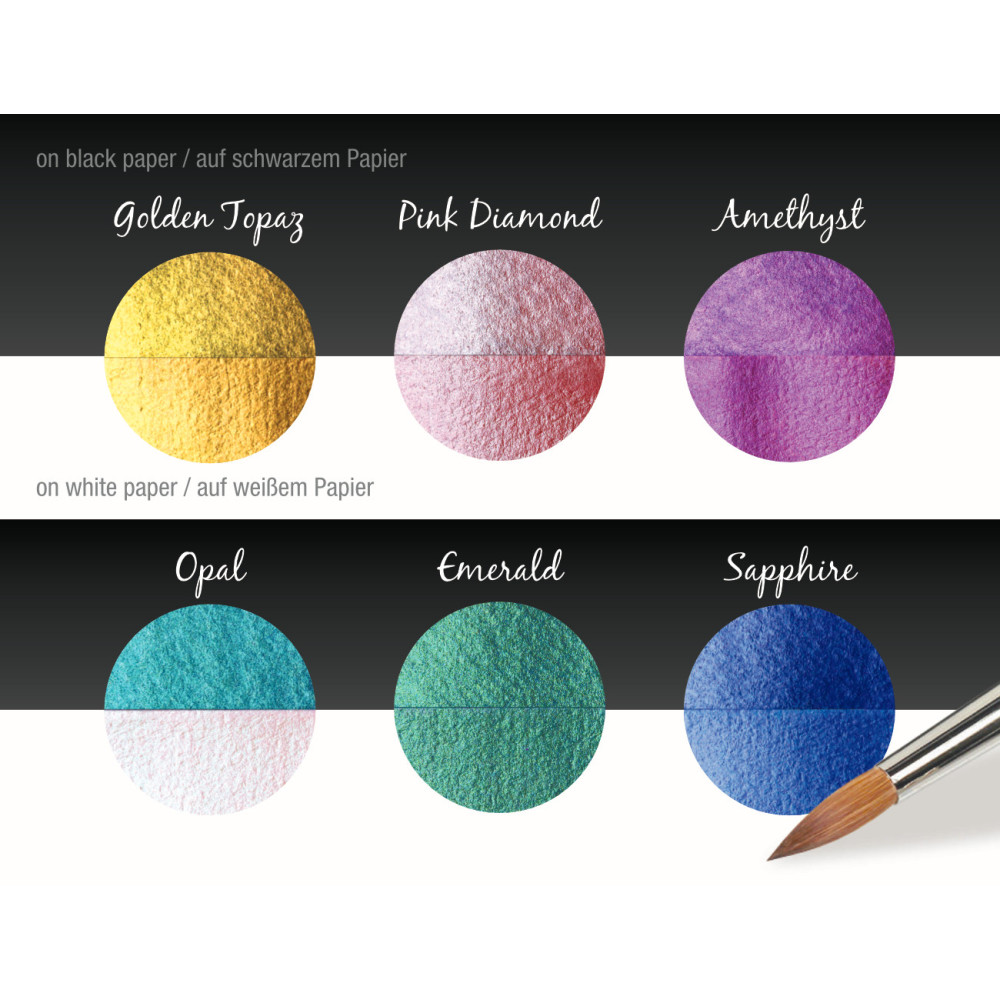 Zestaw akwareli, Bling - Coliro Pearl Colors - 6 kolorów