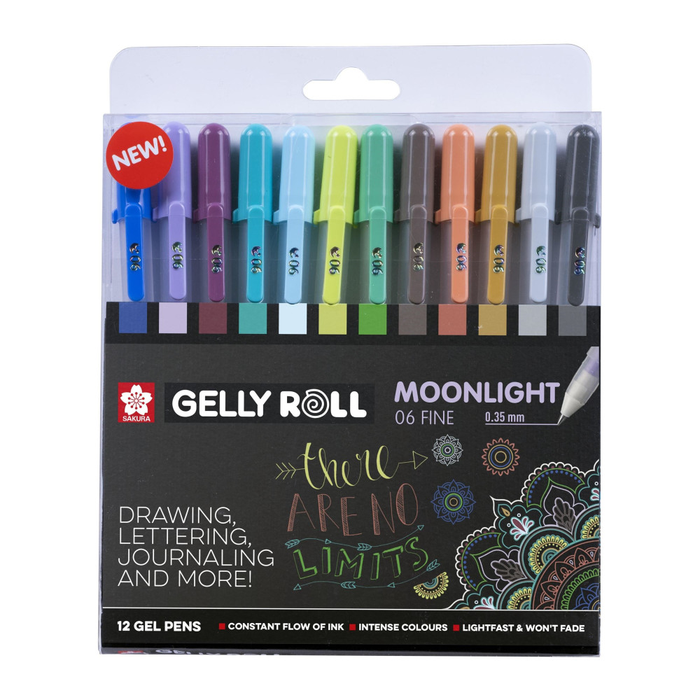 Zestaw długopisów żelowych Gelly Roll Moonlight - Sakura - Cosmos, 12 szt.