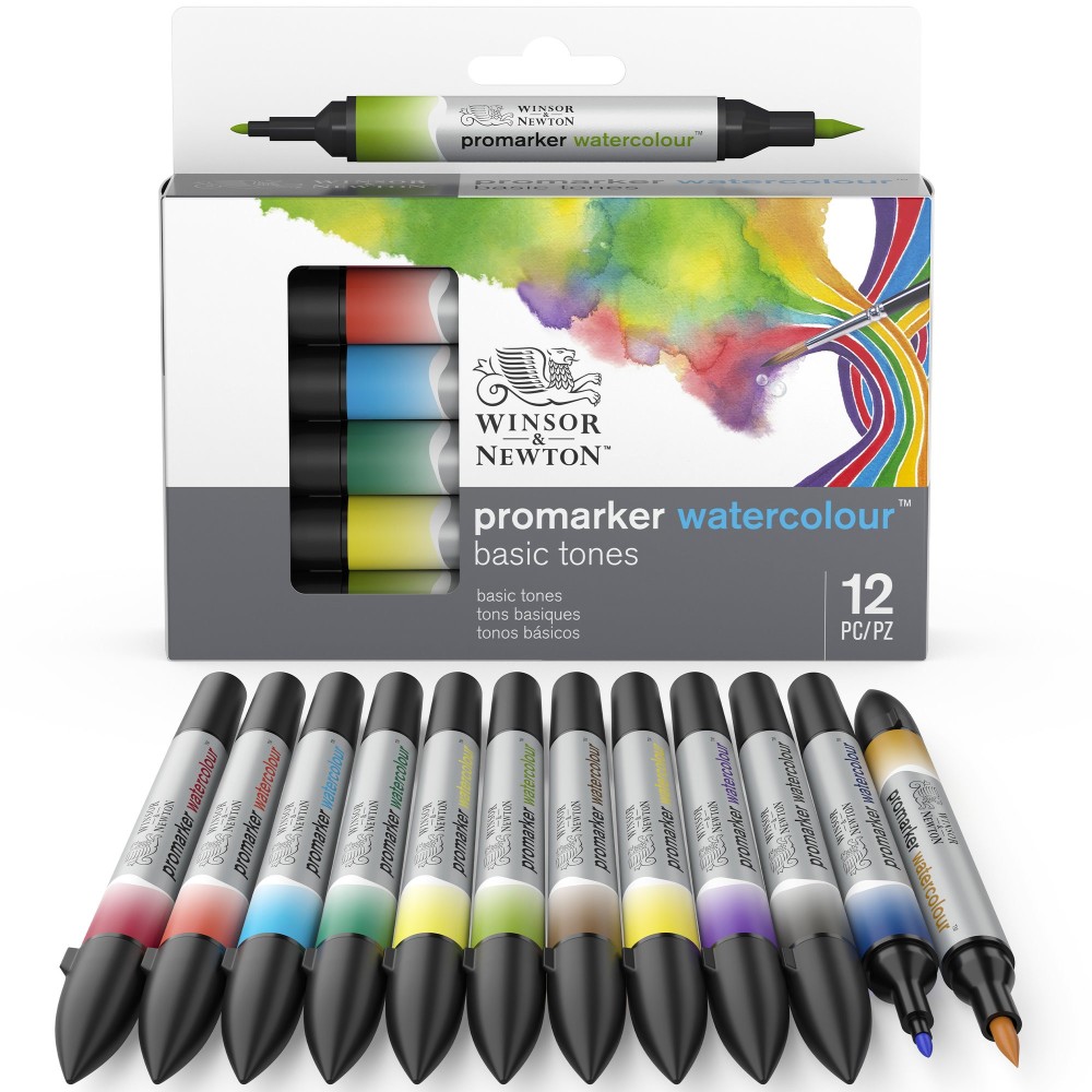Zestaw Promarker Watercolor - Winsor & Newton - Basic, 12 szt.