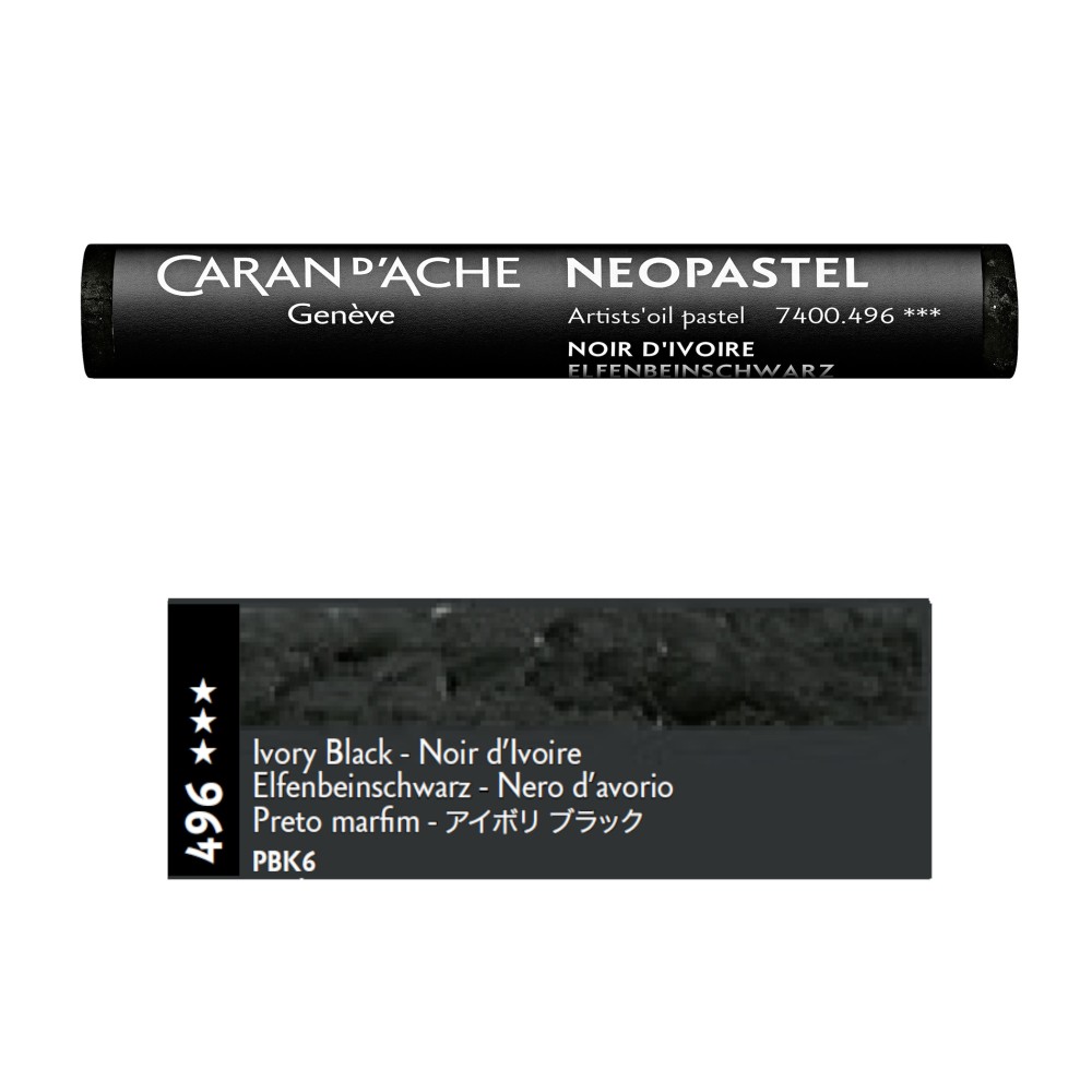 Neopastel Artists' oil pastel - Caran d'Ache - 496, Ivory Black