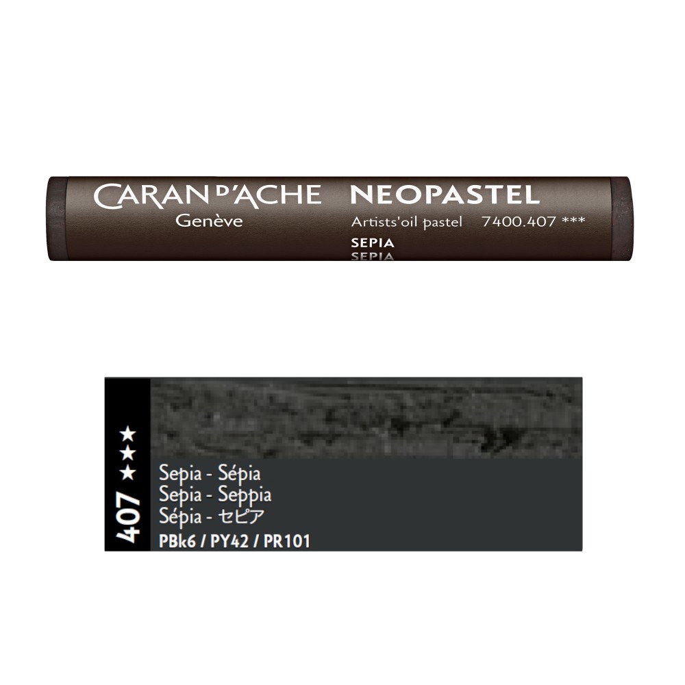 Neopastel Artists' oil pastel - Caran d'Ache - 407, Sepia