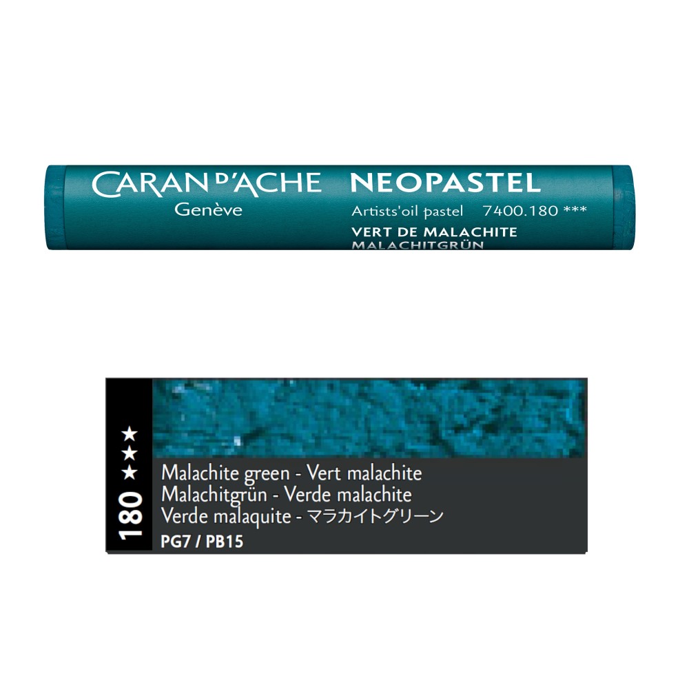 Neopastel Artists' oil pastel - Caran d'Ache - 180, Malachite Green