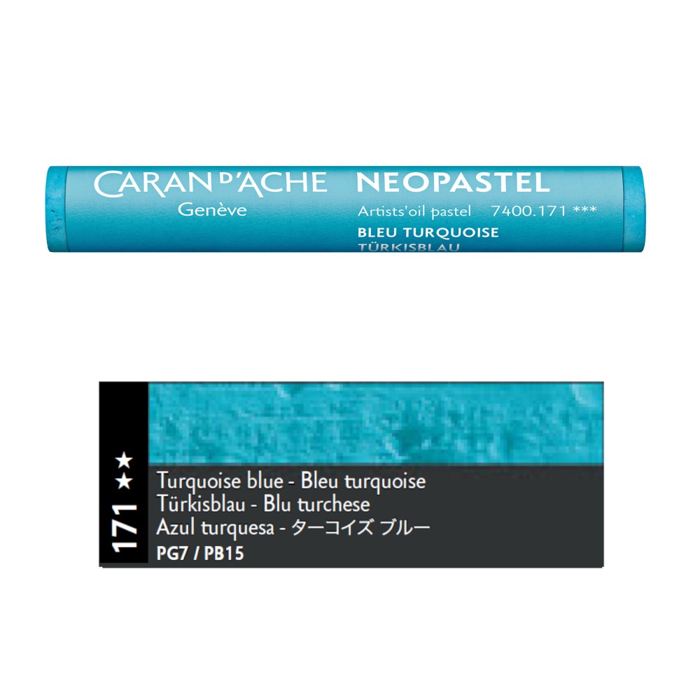Neopastel Artists' oil pastel - Caran d'Ache - 171, Turquoise Blue