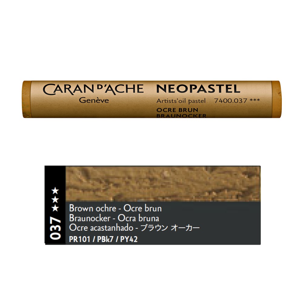 Neopastel Artists' oil pastel - Caran d'Ache - 037, Brown Ochre