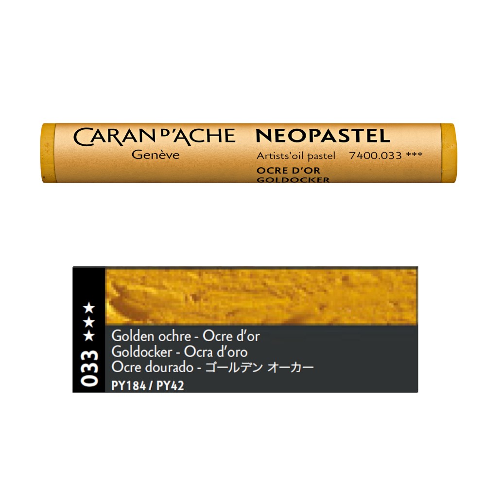 Neopastel Artists' oil pastel - Caran d'Ache - 033, Golden Ochre