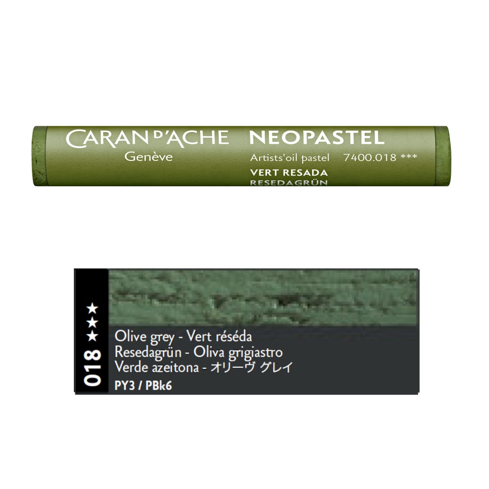 Neopastel Artists' oil pastel - Caran d'Ache - 018, Olive Grey