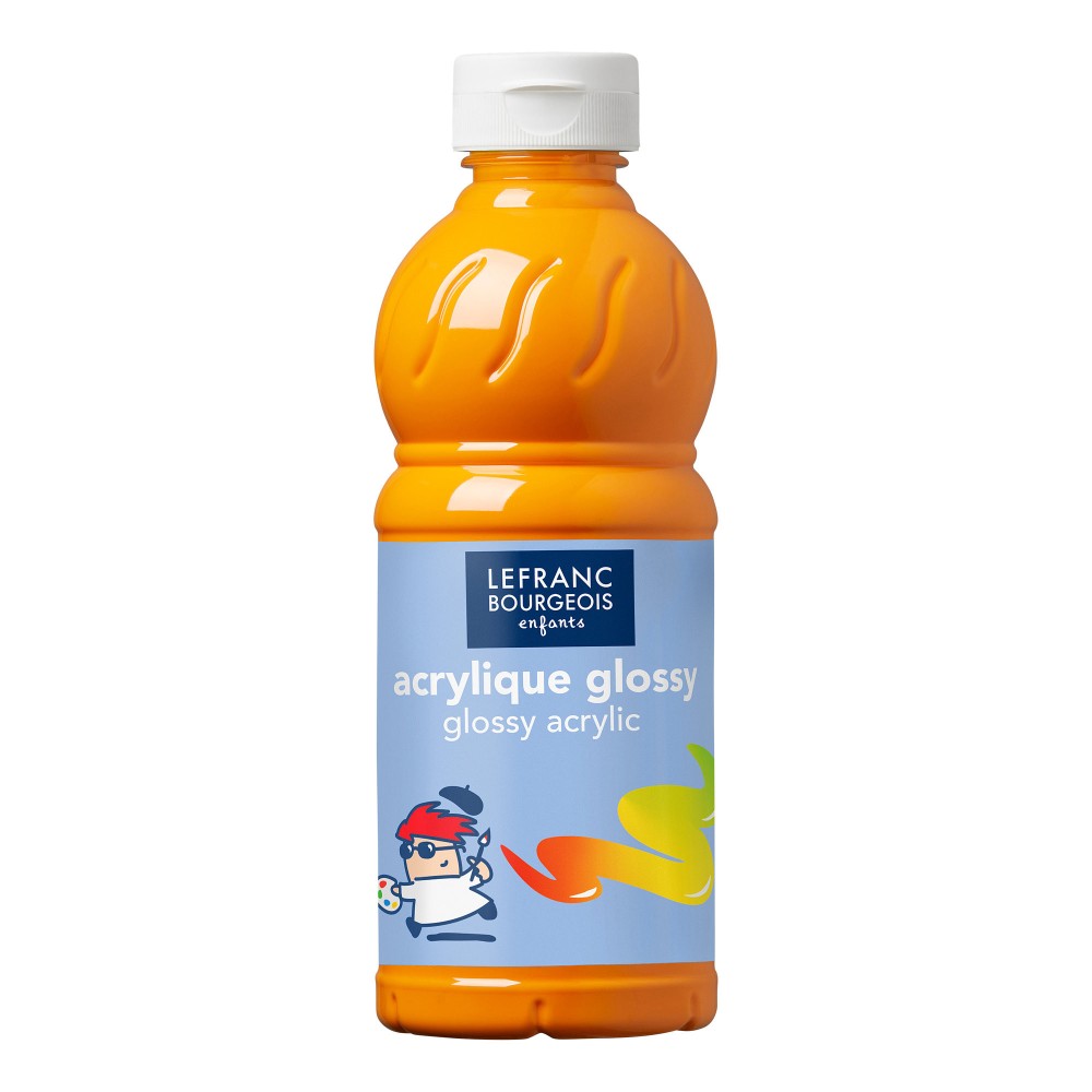 Farba akrylowa Glossy - Lefranc & Bourgeois - Brilliant Yellow, 500 ml