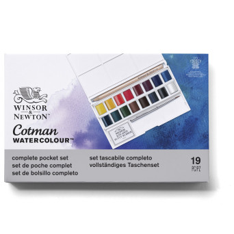Watercolors Cotman Deluxe Sketchers' Pocket Box - Winsor & Newton - 16 colors
