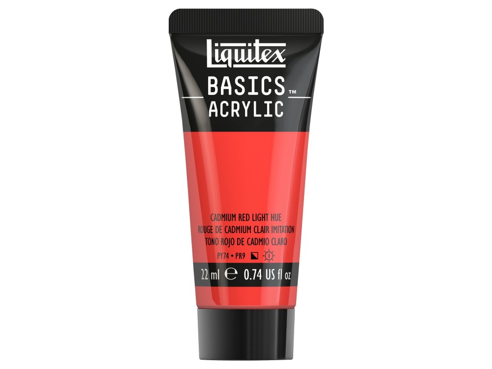 Farba akrylowa Basics Acrylic - Liquitex - 510, Cadmium Red Light Hue, 22 ml