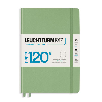 Notatnik A5 - Leuchtturm1917 - w kropki, Sage, twarda okładka, 120 g