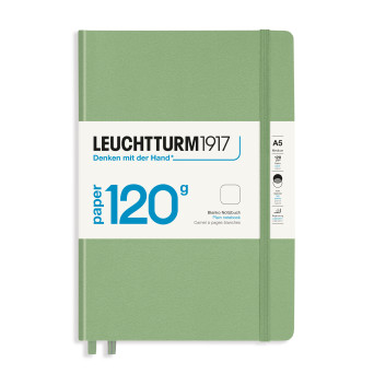 Notatnik A5 - Leuchtturm1917 - gładki, Sage, twarda okładka, 120 g