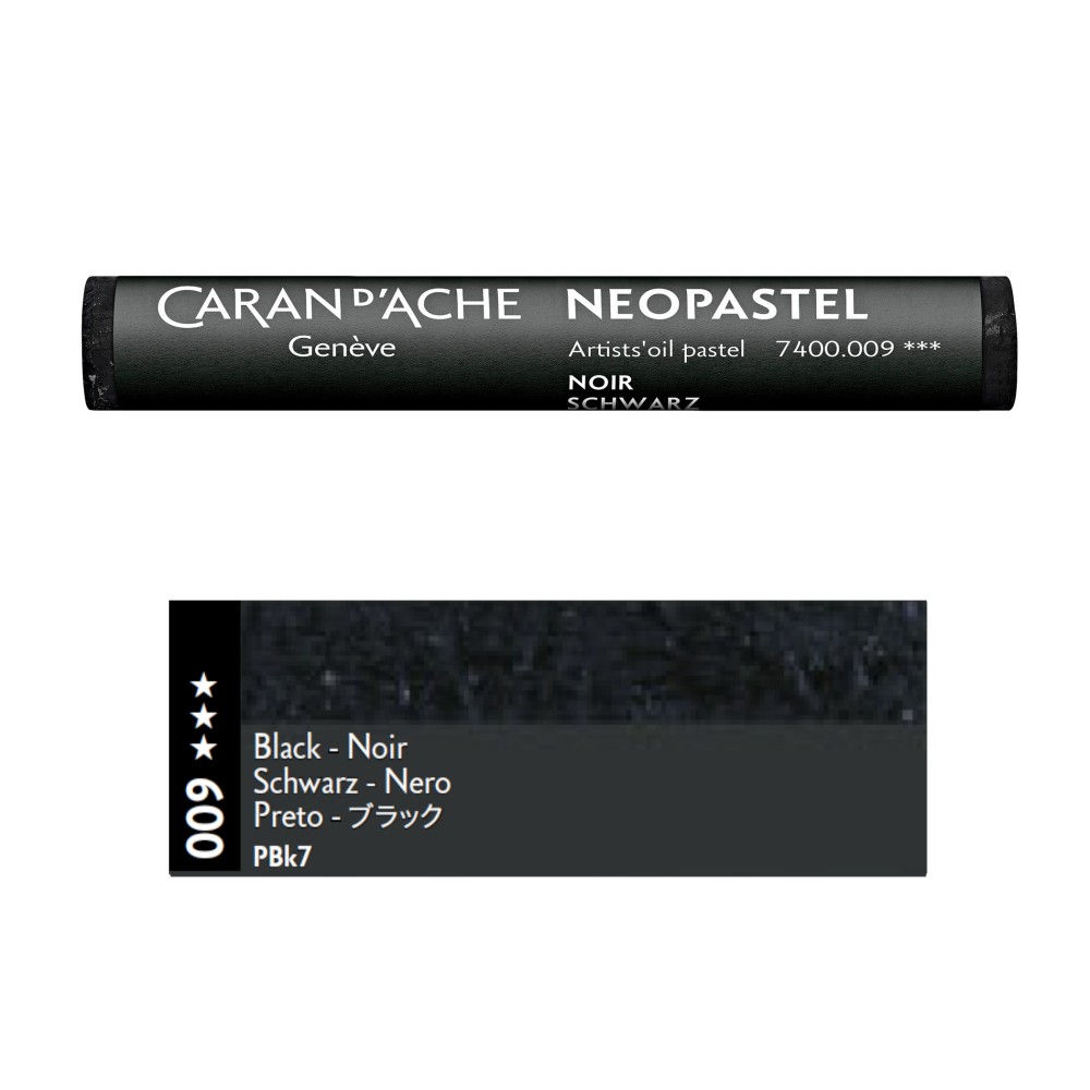 Neopastel Artists' oil pastel - Caran d'Ache - 009, Black