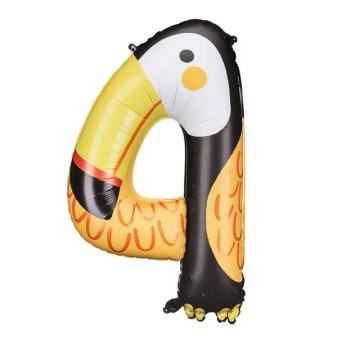Foil balloon, Number 4 - Toucan, 68 x 91 cm