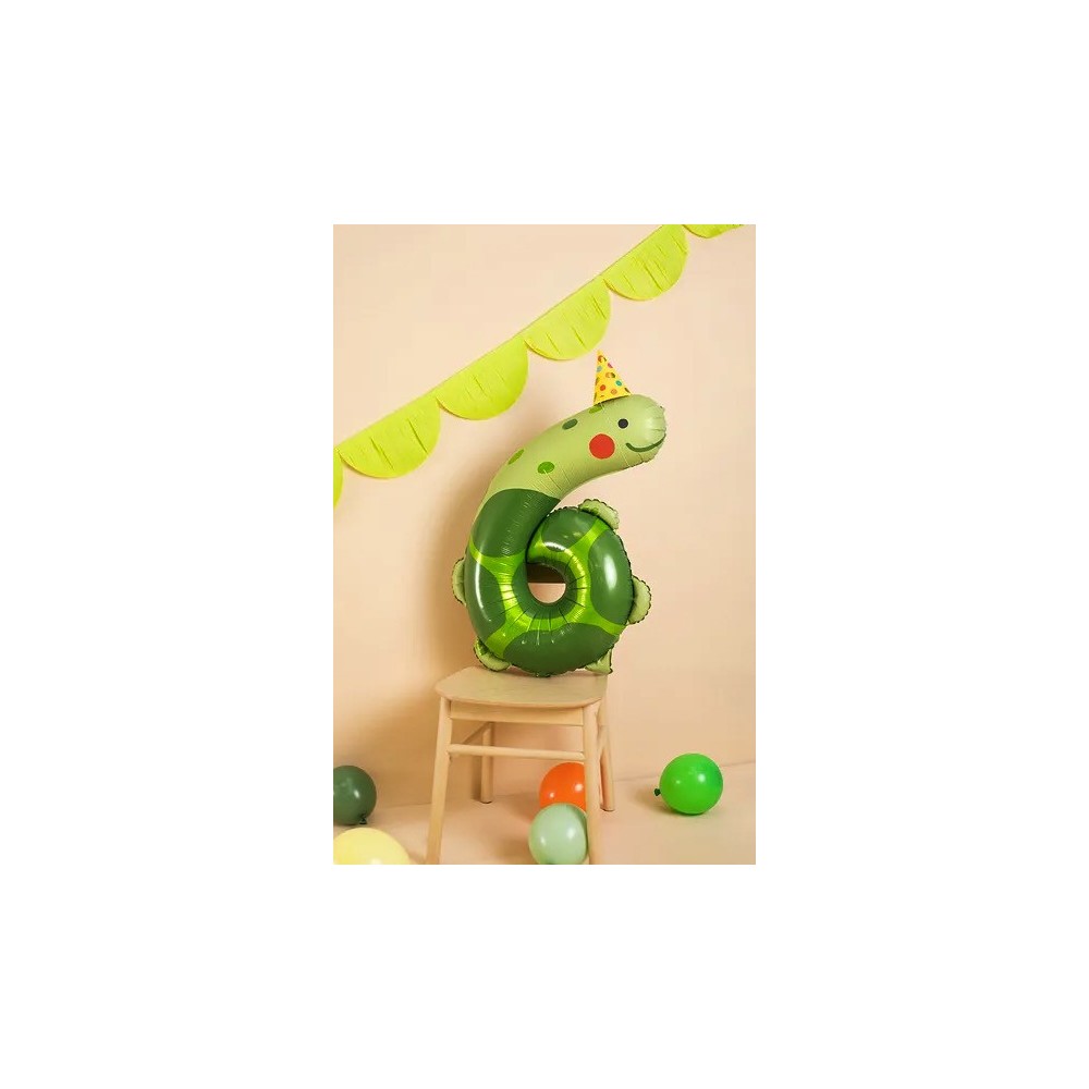 Foil balloon, Number 6 - Turtle, 75 x 96 cm