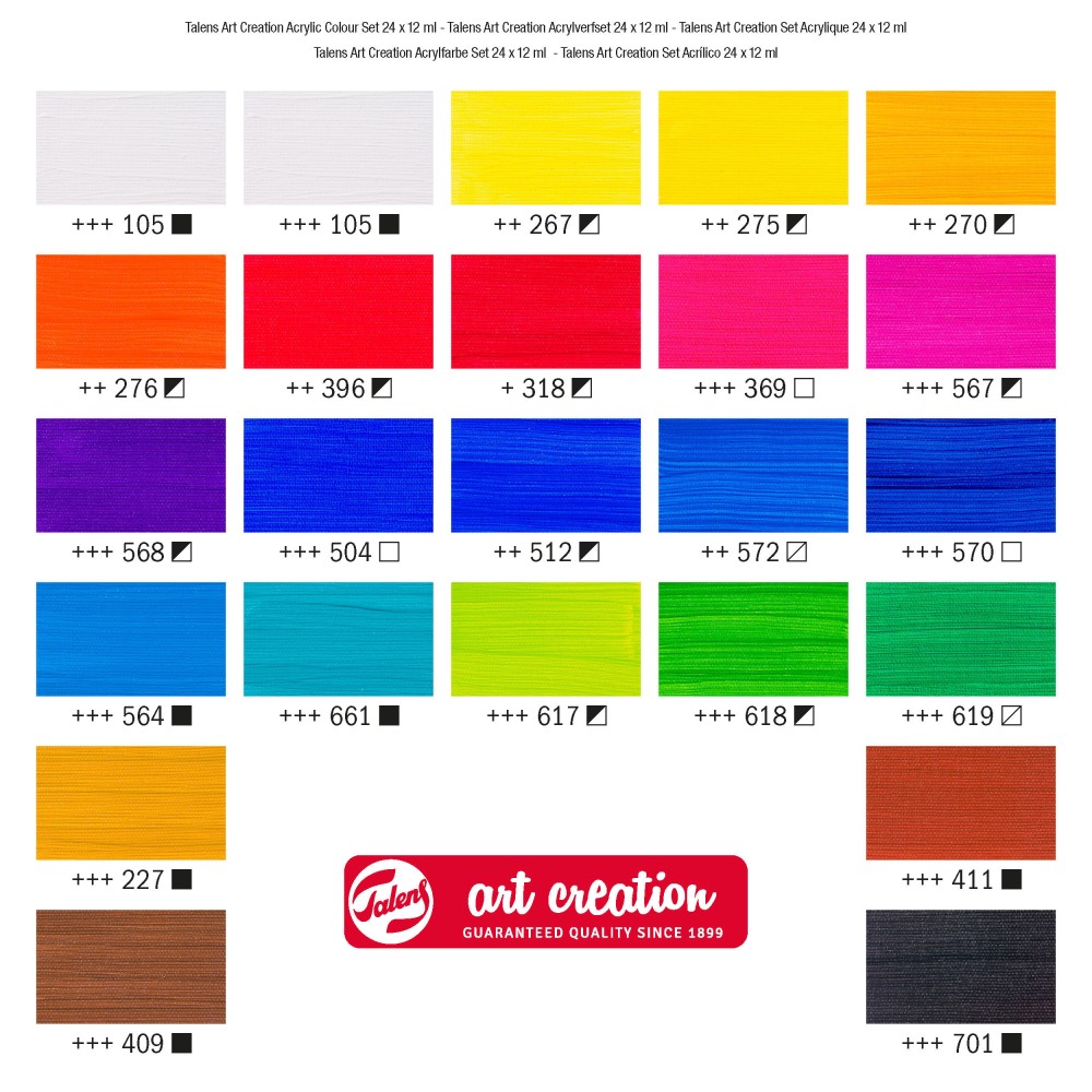 Set of acrylic paints - Talens Art Creation - 24 colors x 12 ml