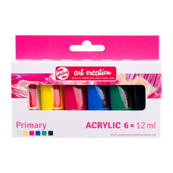 Zestaw farb akrylowych, Primary - Talens Art Creation - 6 kolorów x 12 ml