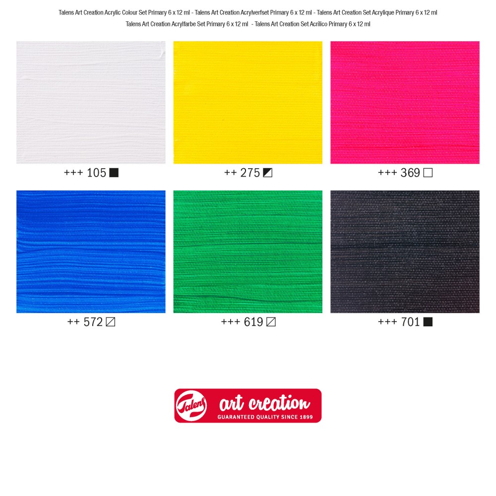 Set of acrylic paints, Primary- Talens Art Creation - 6 colors x 12 ml
