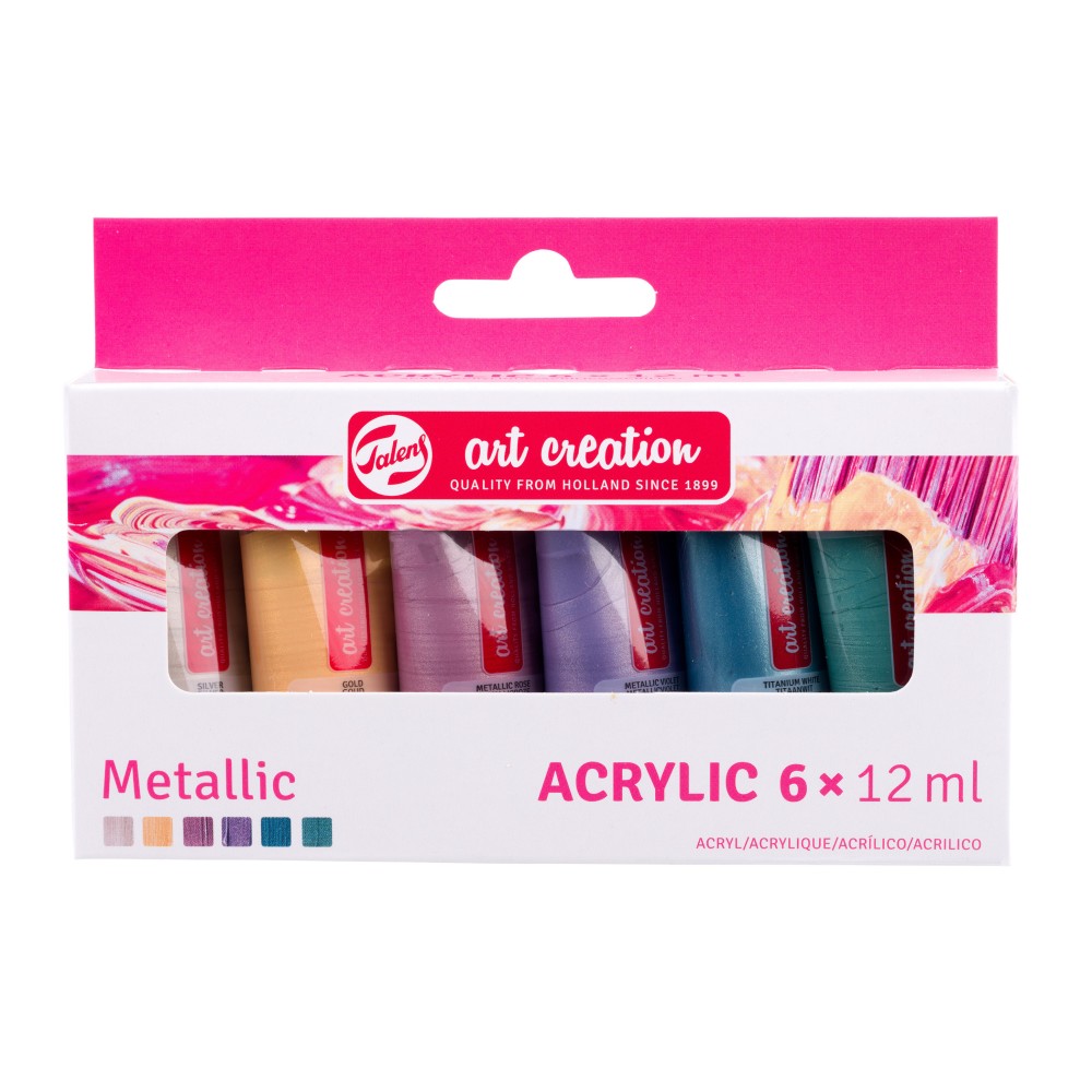 Set of acrylic paints, Metallic - Talens Art Creation - 6 colors x 12 ml