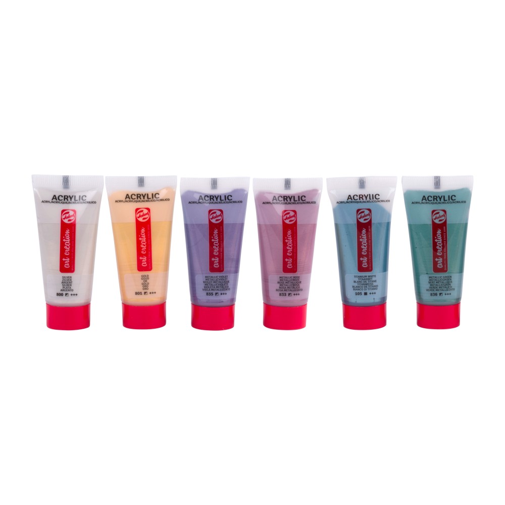 Set of acrylic paints, Metallic - Talens Art Creation - 6 colors x 12 ml