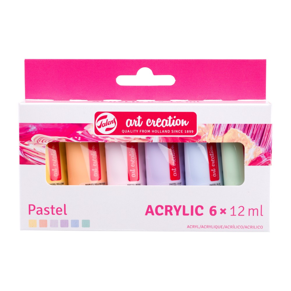 Zestaw farb akrylowych, Pastel - Talens Art Creation - 6 kolorów x 12 ml