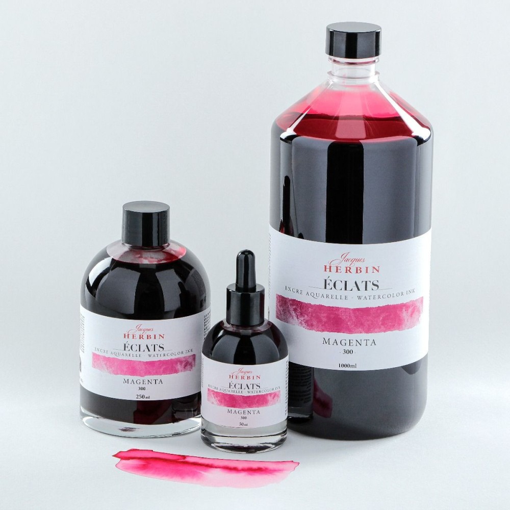 Atrament akwarelowy Éclats Ink - J.Herbin - 300, Magenta, 1l