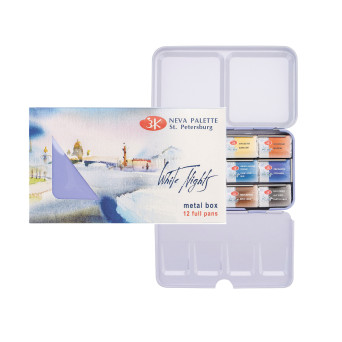 Set of watercolor paints White Nights - St. Petersburg - 12 colors